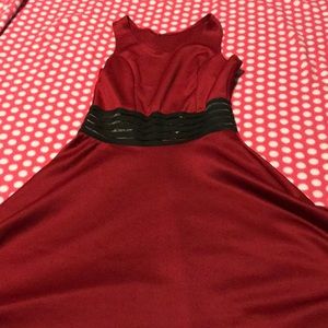 Burgundy and black skater dress